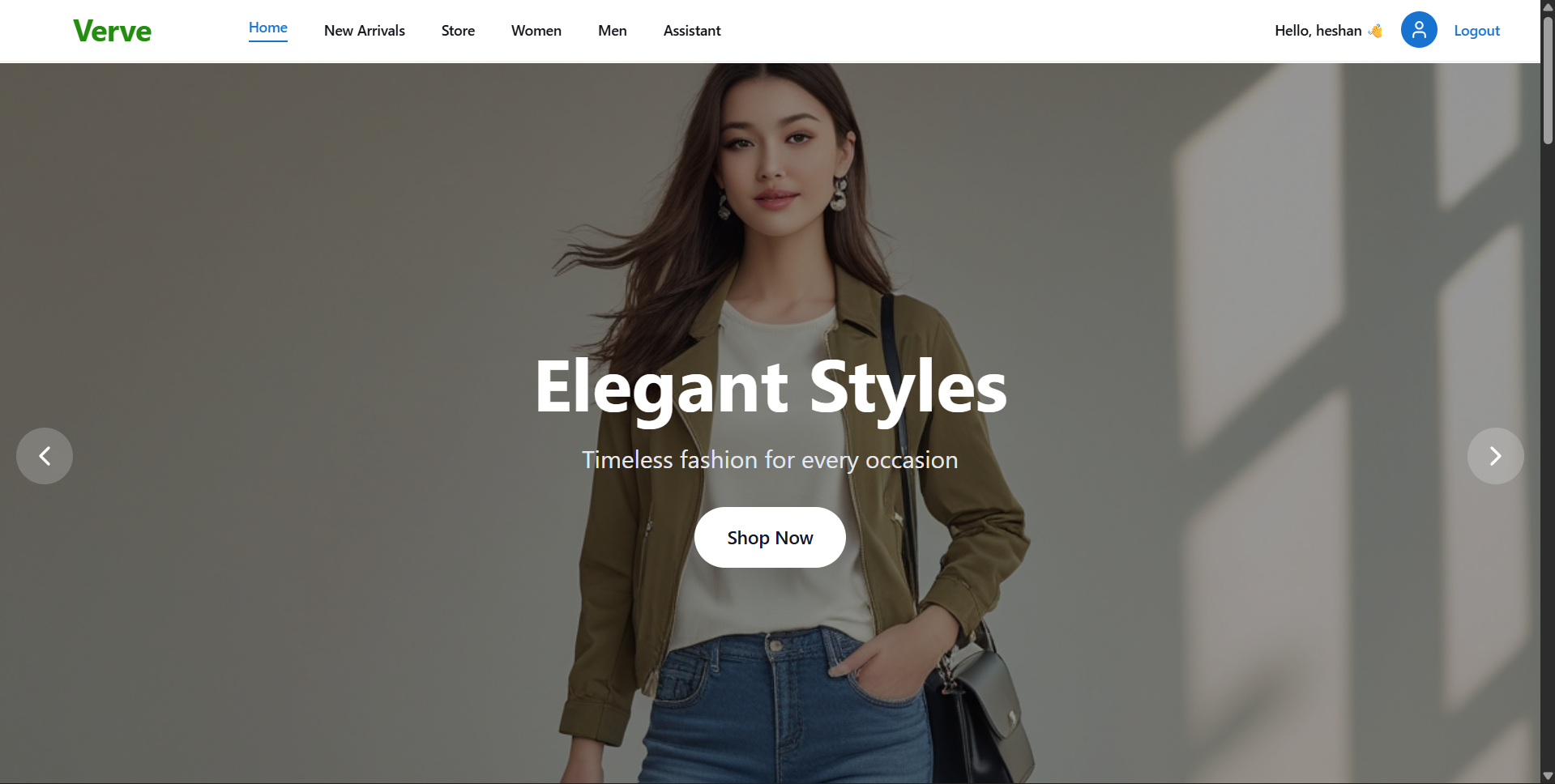 Online Clothing Store - Verve